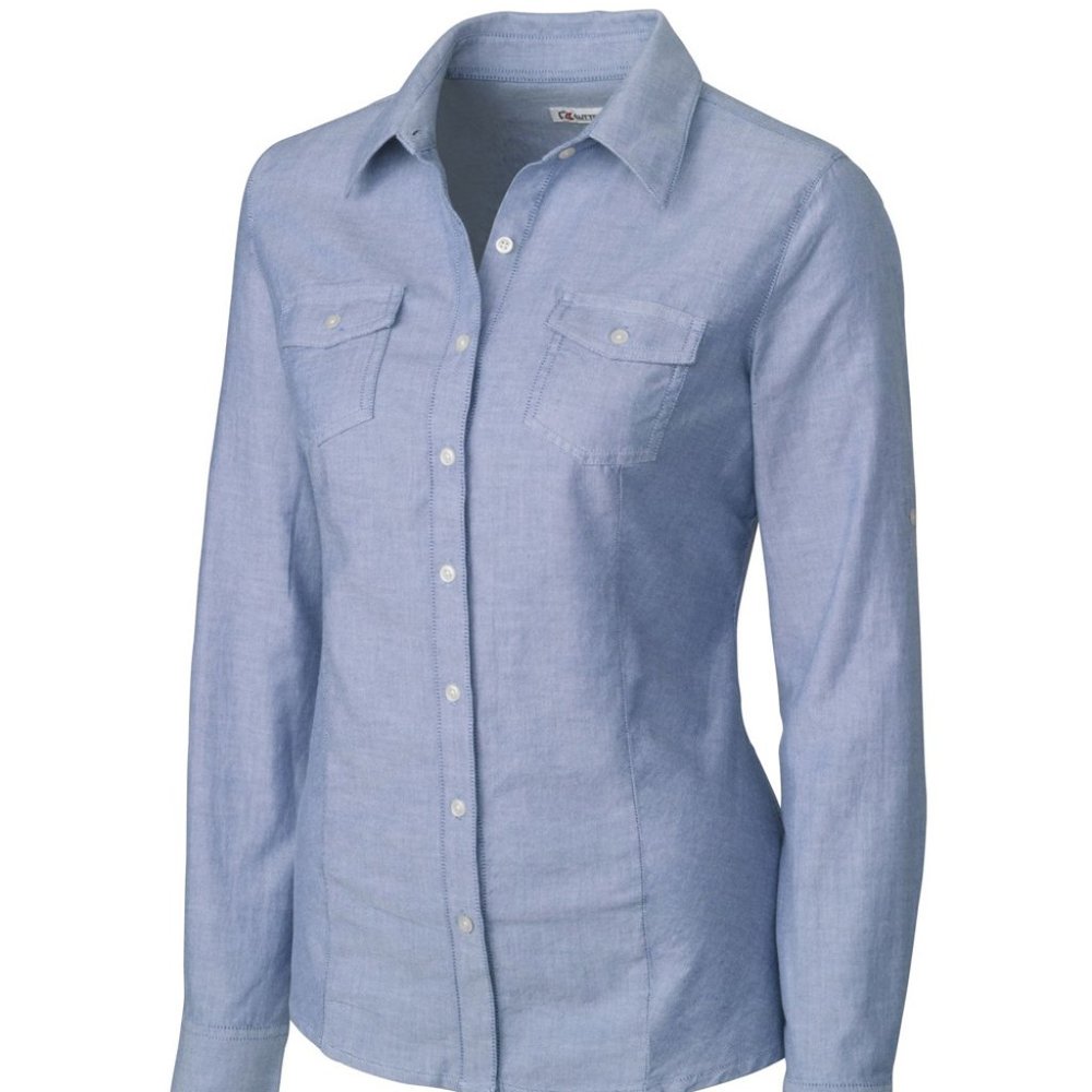 New without Tag Cutter & Buck Women's chambrey button shirt size XXL